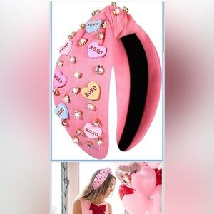 Pink or Red Heart Embellished Headband